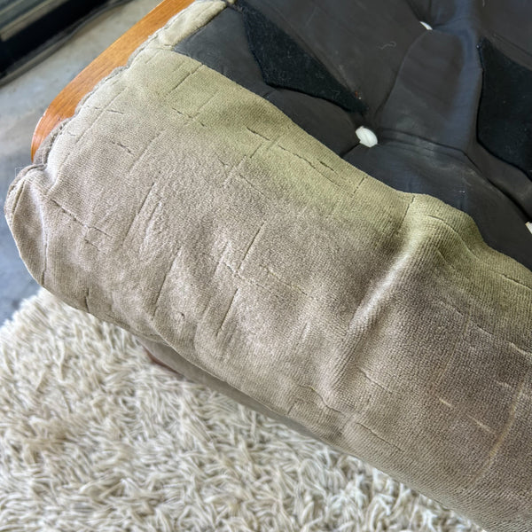 TESSA OLIVE GREEN VELOUR THREE SEATER SOFA