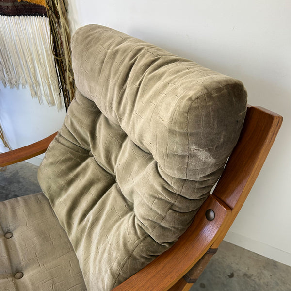 TESSA OLIVE GREEN VELOUR ARMCHAIRS