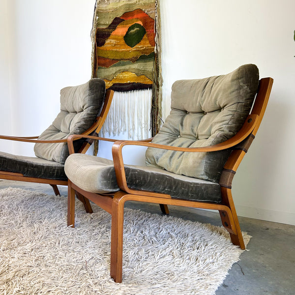 TESSA OLIVE GREEN VELOUR ARMCHAIRS