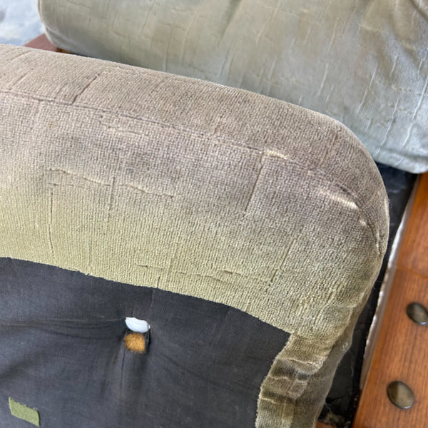 TESSA OLIVE GREEN VELOUR ARMCHAIRS