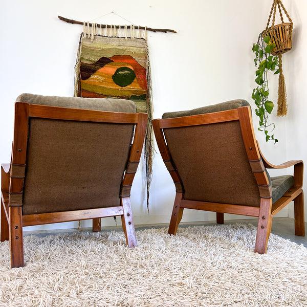 TESSA OLIVE GREEN VELOUR ARMCHAIRS