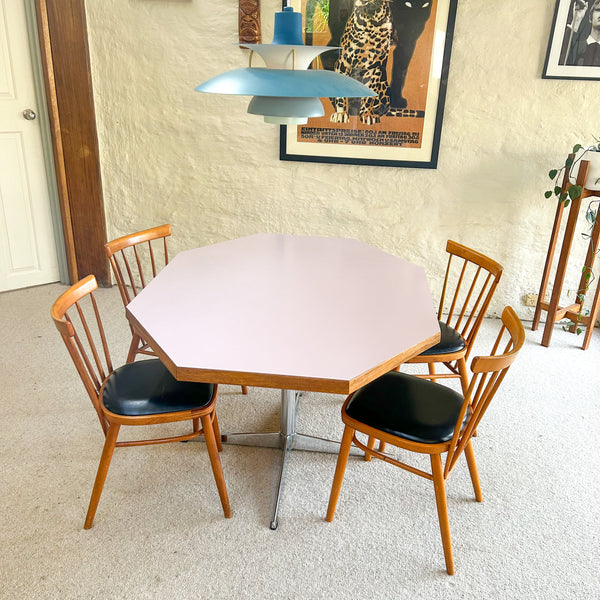 OCTAGONAL PINK DINING TABLE