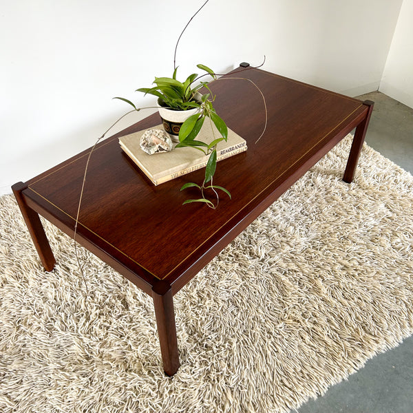 COFFEE TABLE WITH BRASS INLAY