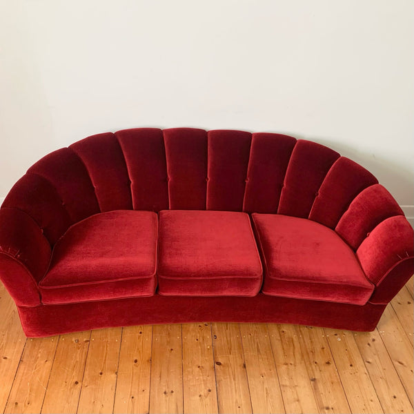 RED VELVET SOFA - HEY JUDE WORKSHOP • Vintage furniture & wares.