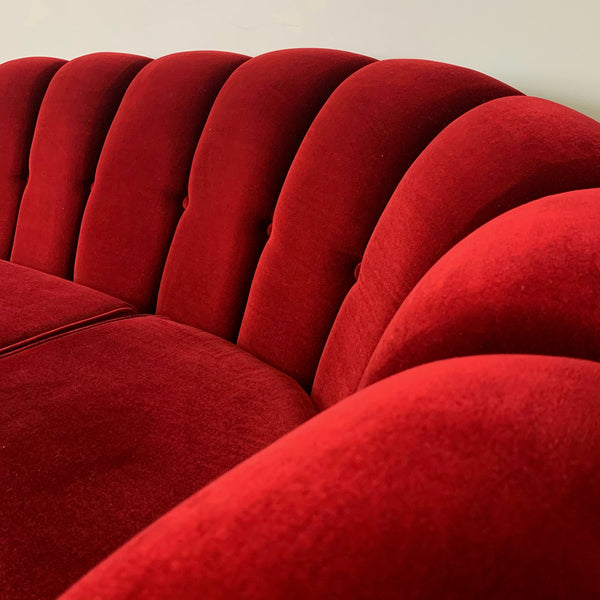 RED VELVET SOFA - HEY JUDE WORKSHOP • Vintage furniture & wares.