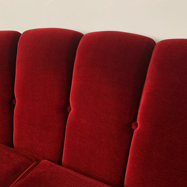 RED VELVET SOFA - HEY JUDE WORKSHOP • Vintage furniture & wares.