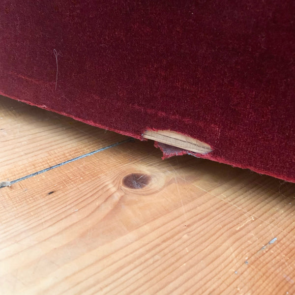 RED VELVET SOFA - HEY JUDE WORKSHOP • Vintage furniture & wares.