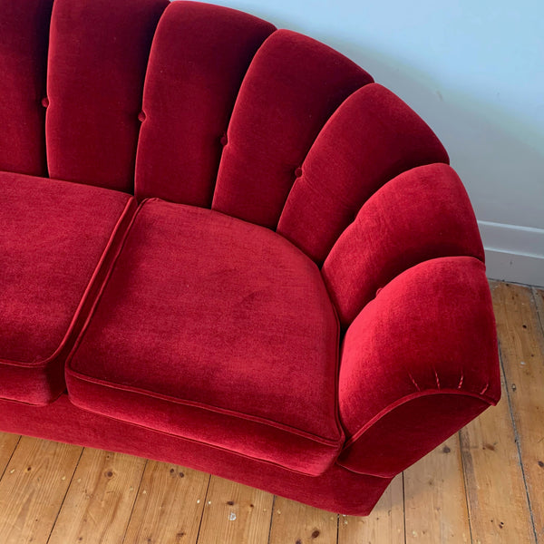 RED VELVET SOFA - HEY JUDE WORKSHOP • Vintage furniture & wares.