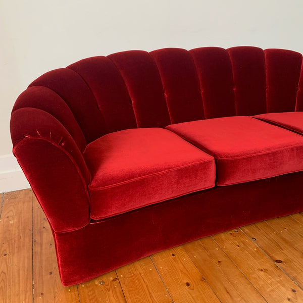 RED VELVET SOFA - HEY JUDE WORKSHOP • Vintage furniture & wares.