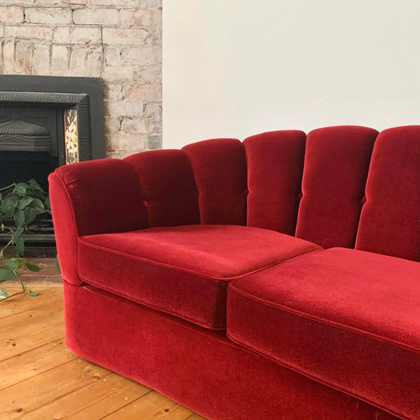 RED VELVET SOFA - HEY JUDE WORKSHOP • Vintage furniture & wares.