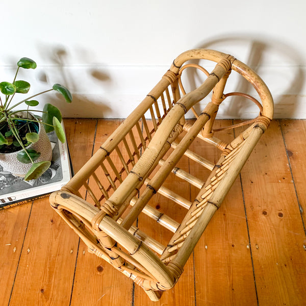RATTAN MAGAZINE RACK - HEY JUDE WORKSHOP • Vintage furniture & wares.