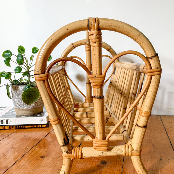 RATTAN MAGAZINE RACK - HEY JUDE WORKSHOP • Vintage furniture & wares.
