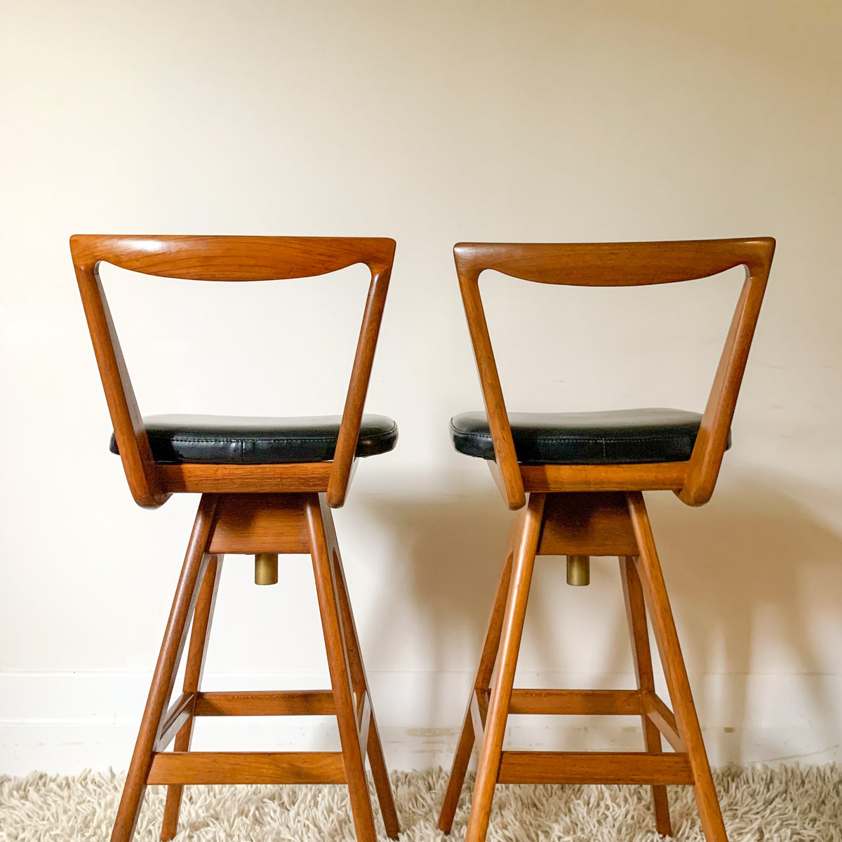TH BROWN DANISH BAR STOOLS