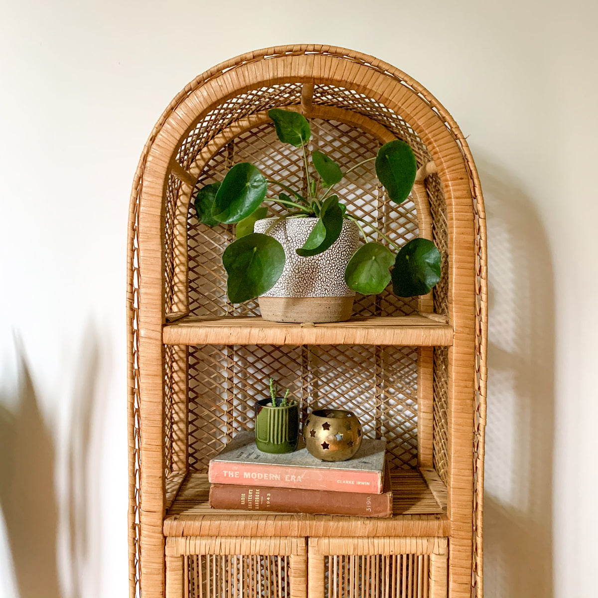 CANE HUTCH WITH CUPBOARD