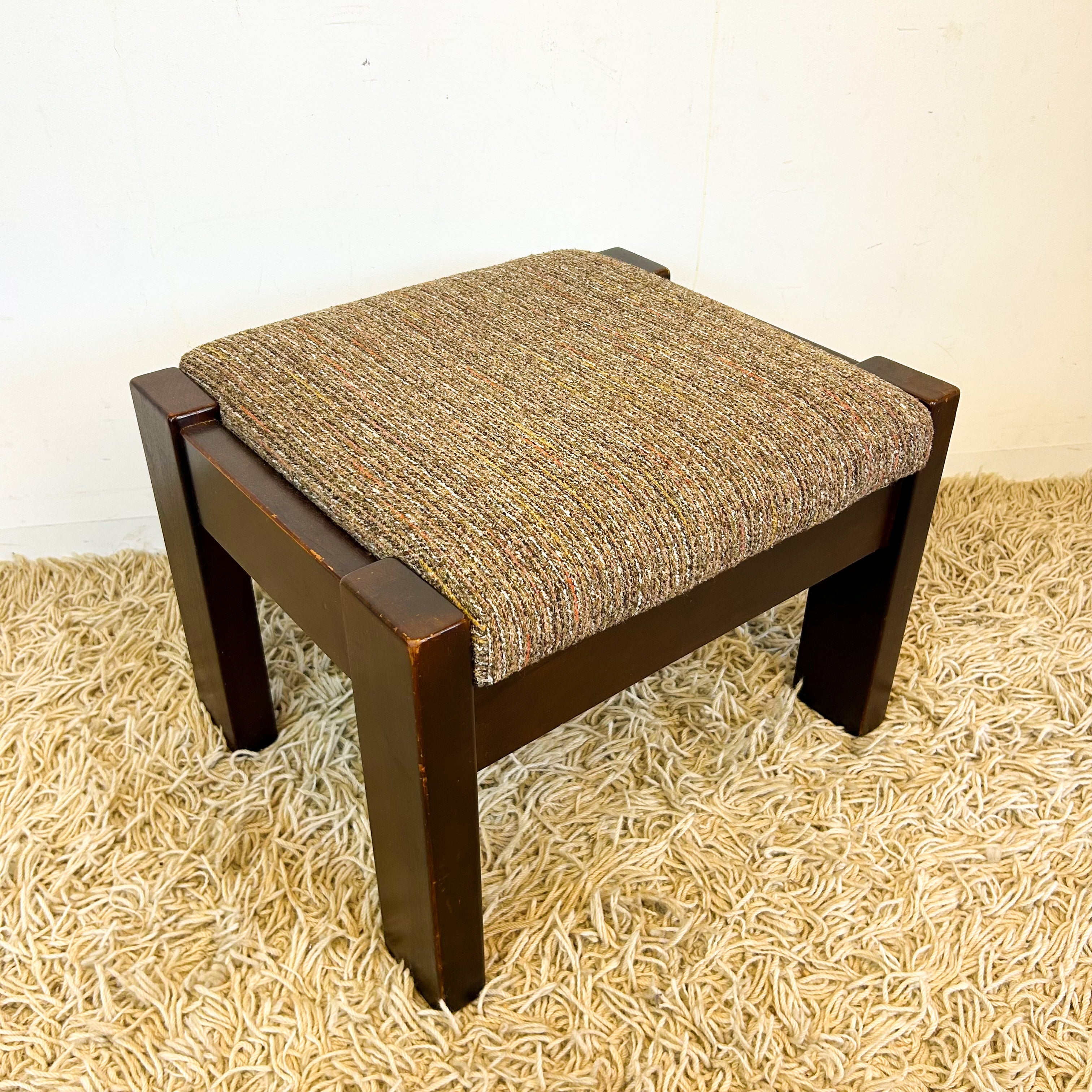 UPHOLSTERED FOOTSTOOL - HEY JUDE WORKSHOP • Vintage furniture & objects Melbourne
