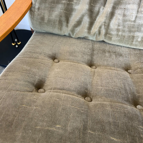 TESSA OLIVE GREEN VELOUR THREE SEATER SOFA