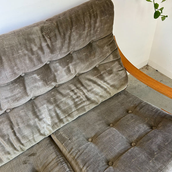 TESSA OLIVE GREEN VELOUR THREE SEATER SOFA