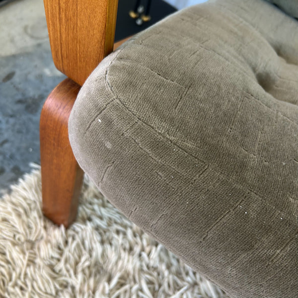 TESSA OLIVE GREEN VELOUR THREE SEATER SOFA