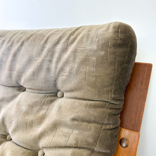 TESSA OLIVE GREEN VELOUR THREE SEATER SOFA