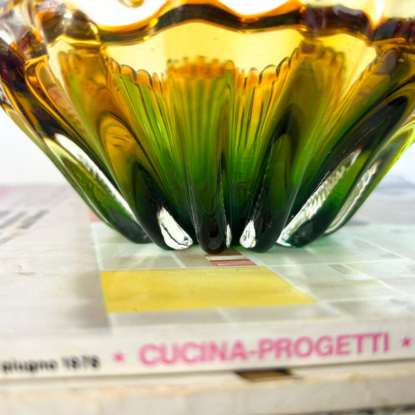 MID CENTURY ART GLASS DISH