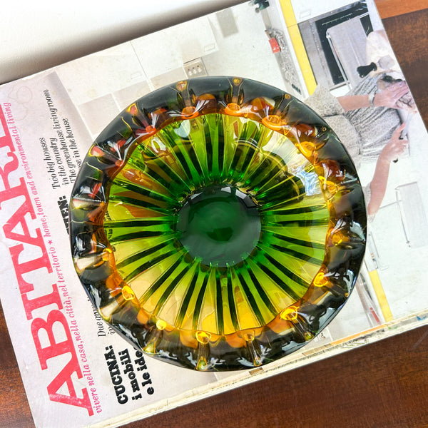 MID CENTURY ART GLASS DISH