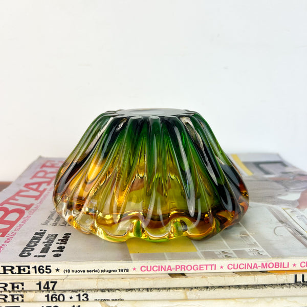 MID CENTURY ART GLASS DISH