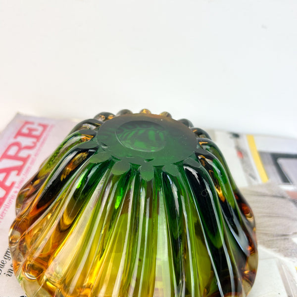 MID CENTURY ART GLASS DISH