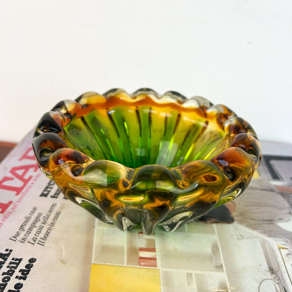 MID CENTURY ART GLASS DISH