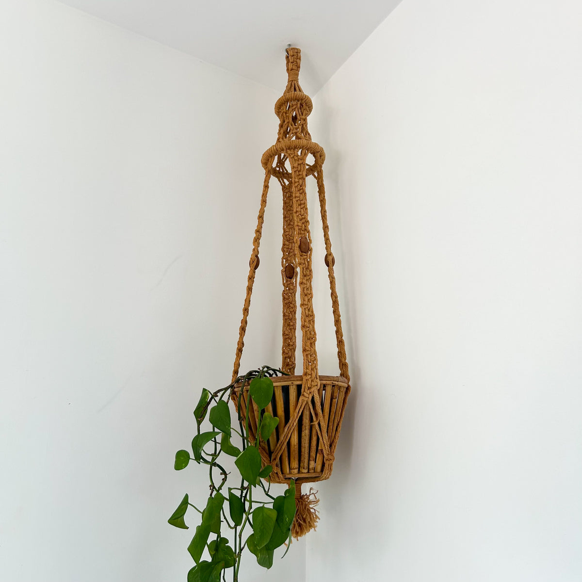 MACRAME POT HANGER - HEY JUDE WORKSHOP • Vintage furniture & objects Melbourne