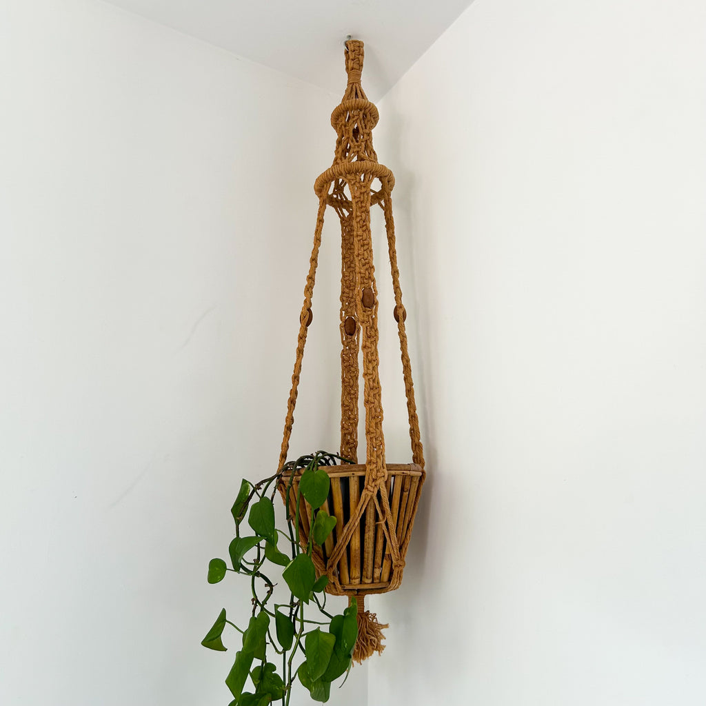 MACRAME POT HANGER - HEY JUDE WORKSHOP • Vintage furniture & objects Melbourne