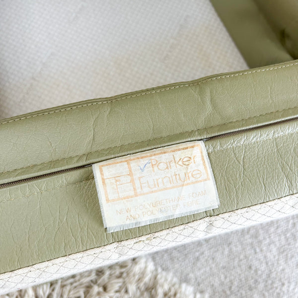 PARKER SAGE GREEN LEATHER ARMCHAIR #1