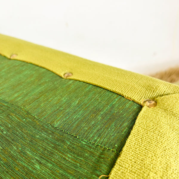 GREEN VELVET POUFFE