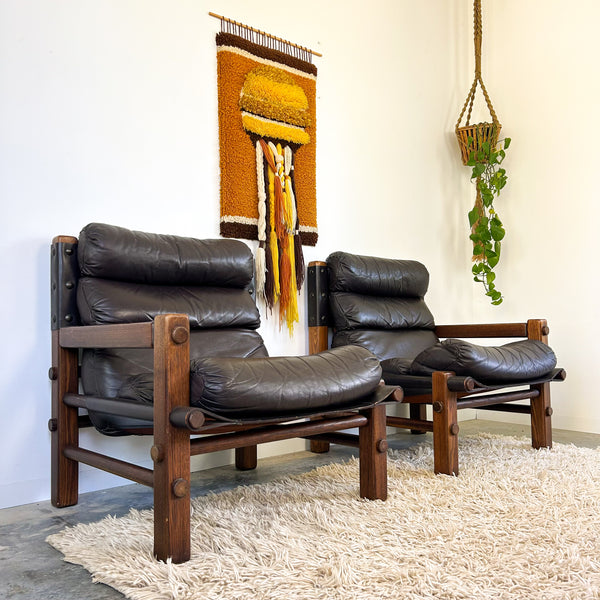 NORE FURNITURE TWO SEATER LEATHER SOFAS