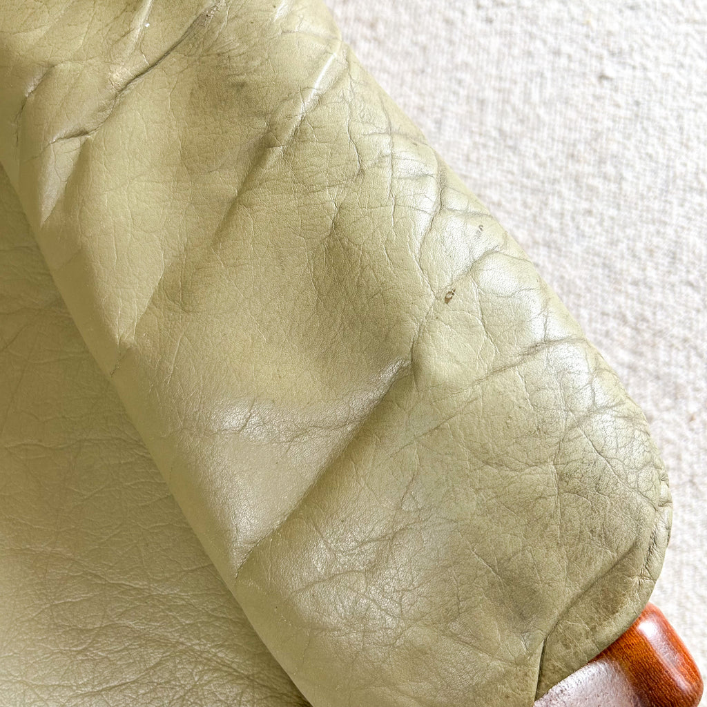 PARKER SAGE GREEN LEATHER ARMCHAIR #2 - HEY JUDE WORKSHOP • Vintage furniture & objects Melbourne
