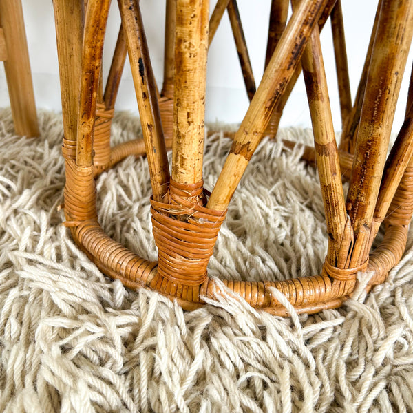 CANE PLANT STAND/SIDE TABLE