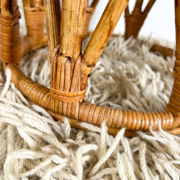 CANE PLANT STAND/SIDE TABLE