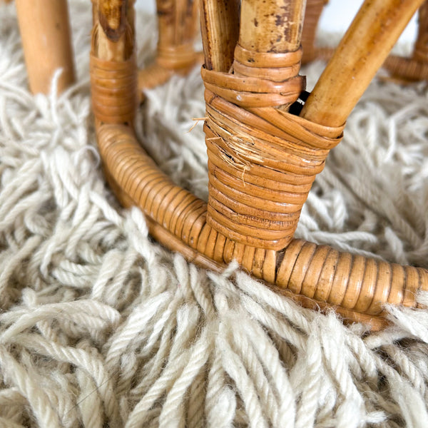 CANE PLANT STAND/SIDE TABLE