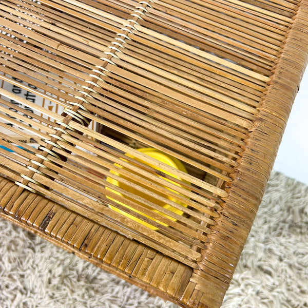 CANE SHELVES/SIDE TABLE