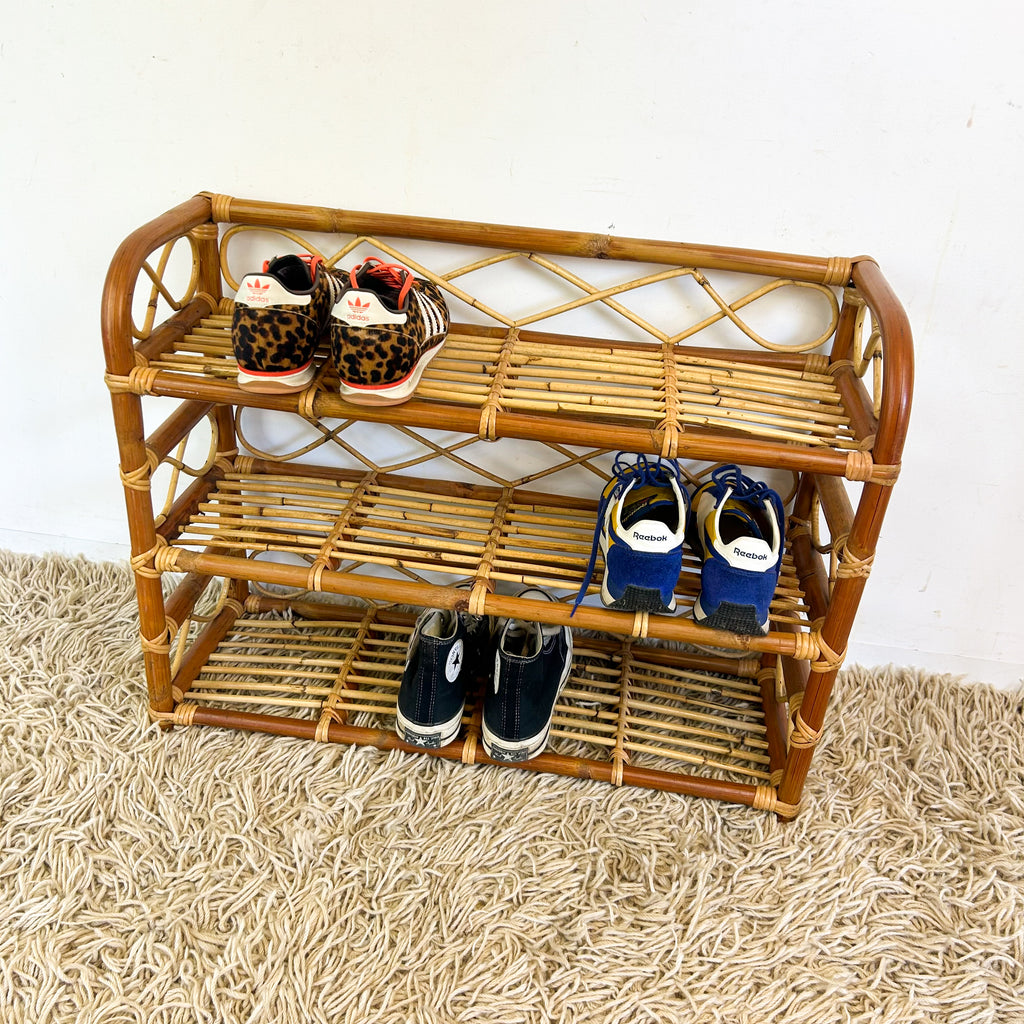 CANE SHOE RACK / SHELVES
