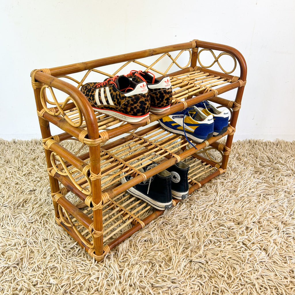 CANE SHOE RACK / SHELVES