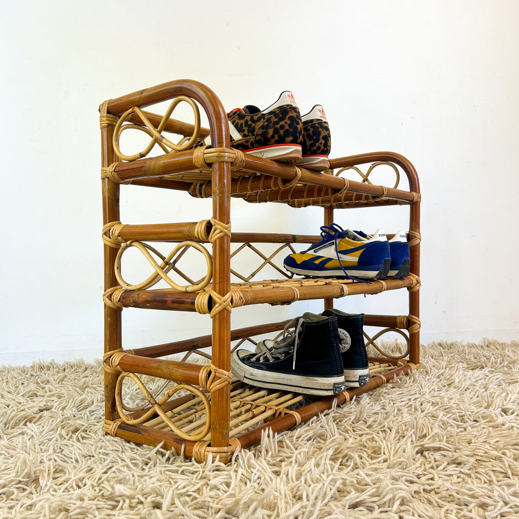 CANE SHOE RACK / SHELVES