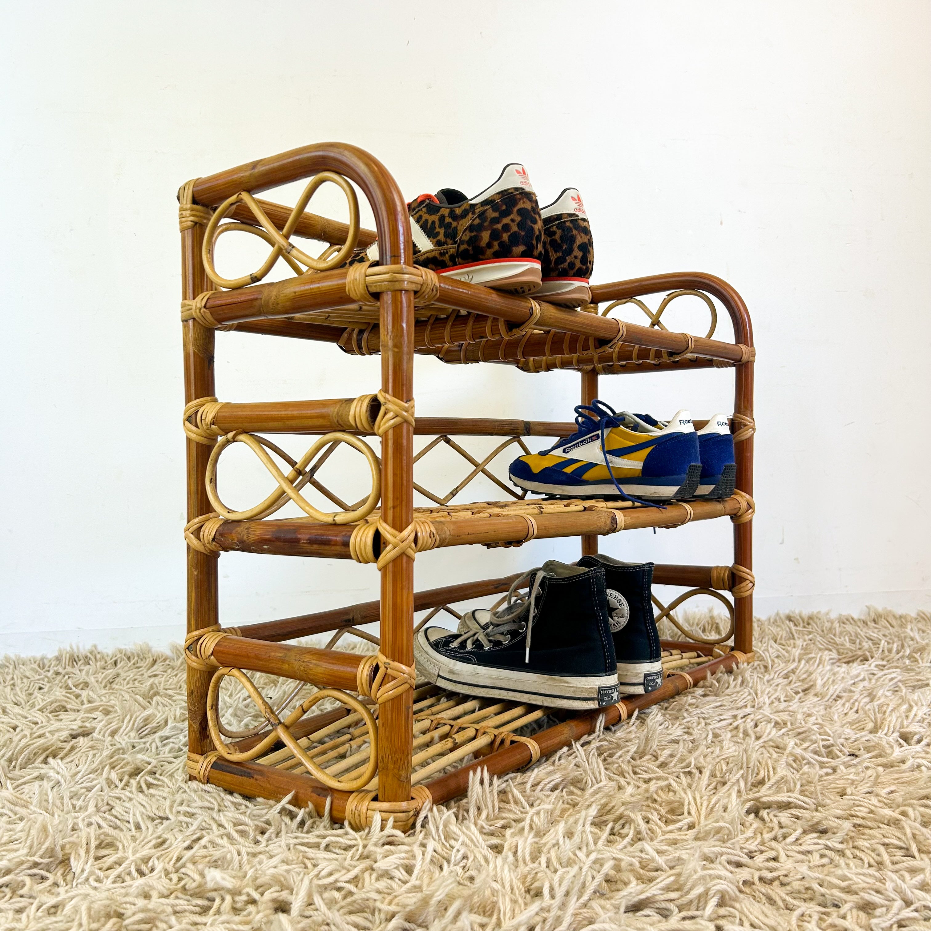 CANE SHOE RACK / SHELVES