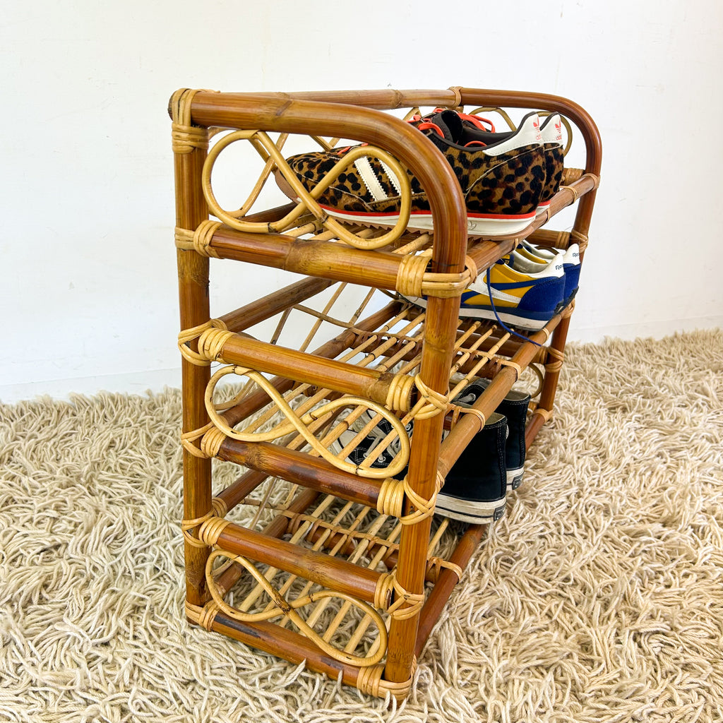CANE SHOE RACK / SHELVES