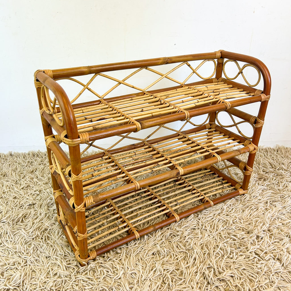 CANE SHOE RACK / SHELVES