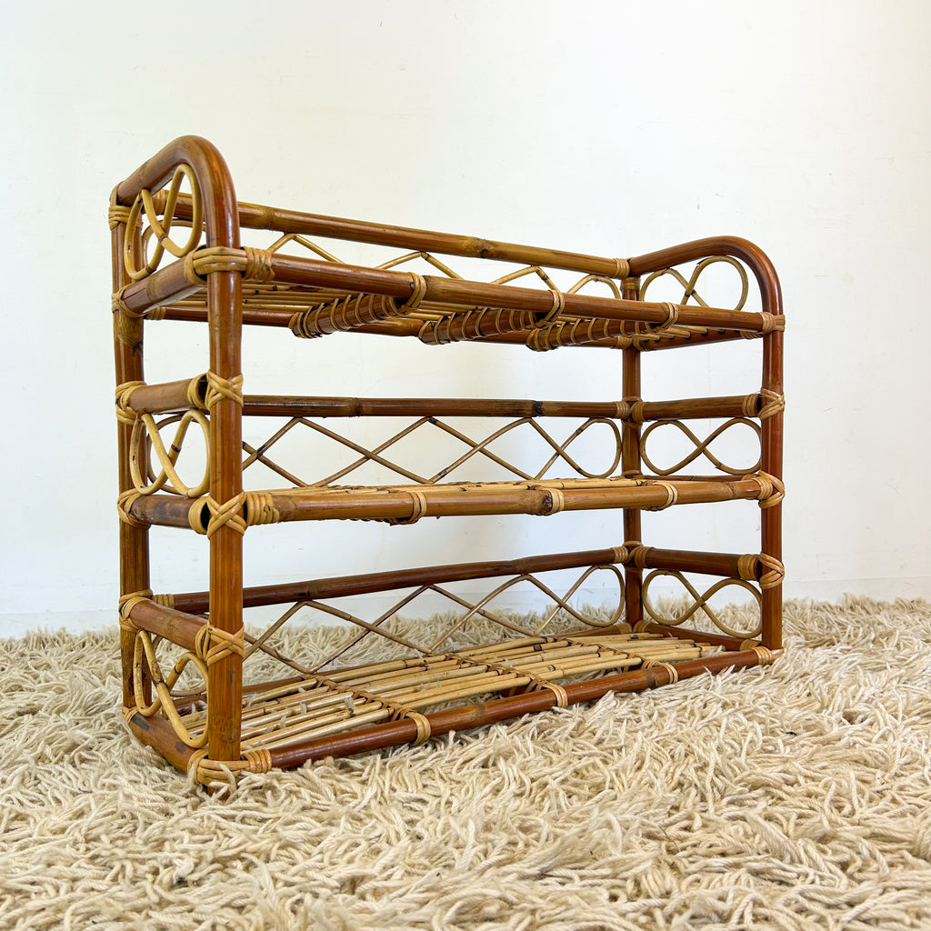 CANE SHOE RACK / SHELVES