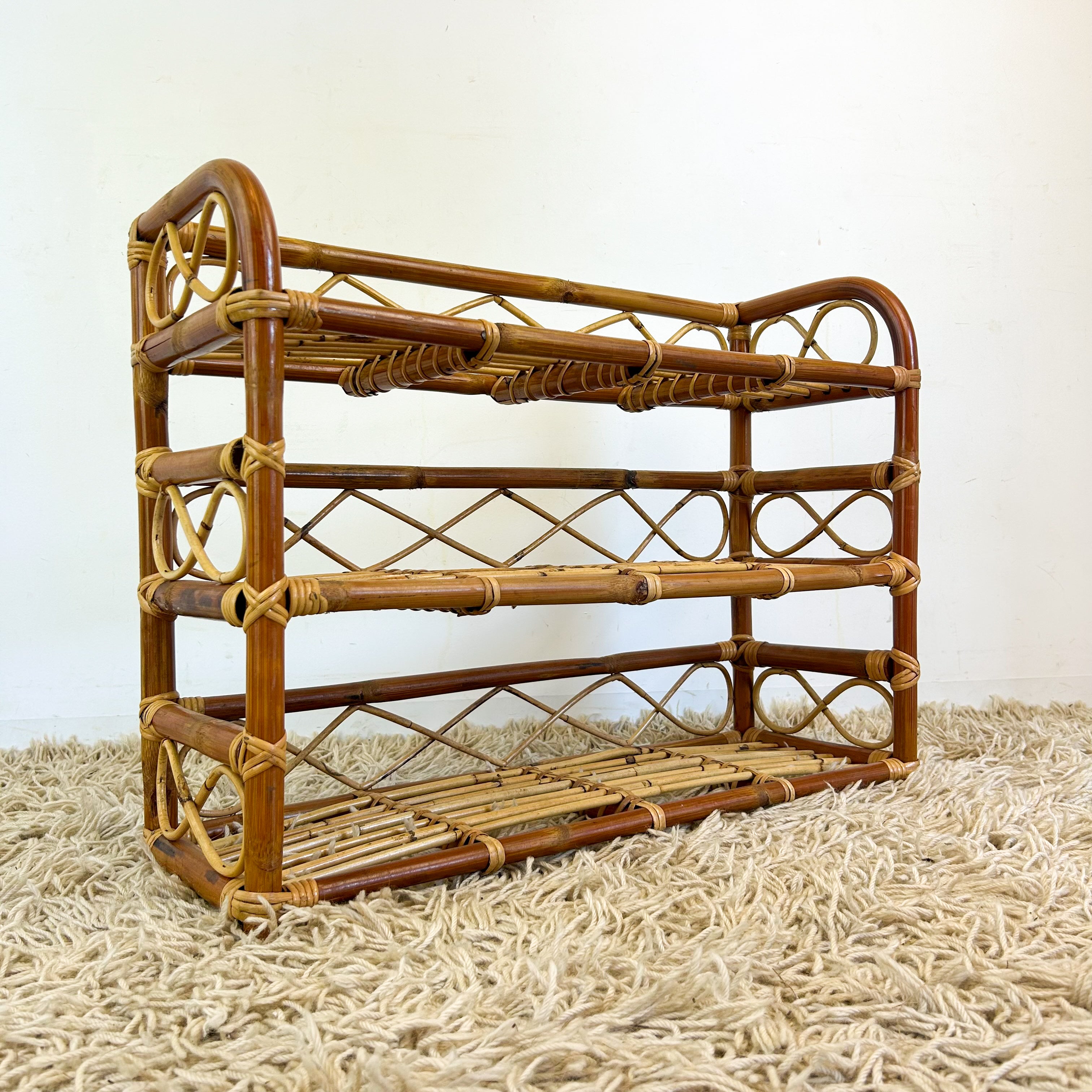 CANE SHOE RACK / SHELVES