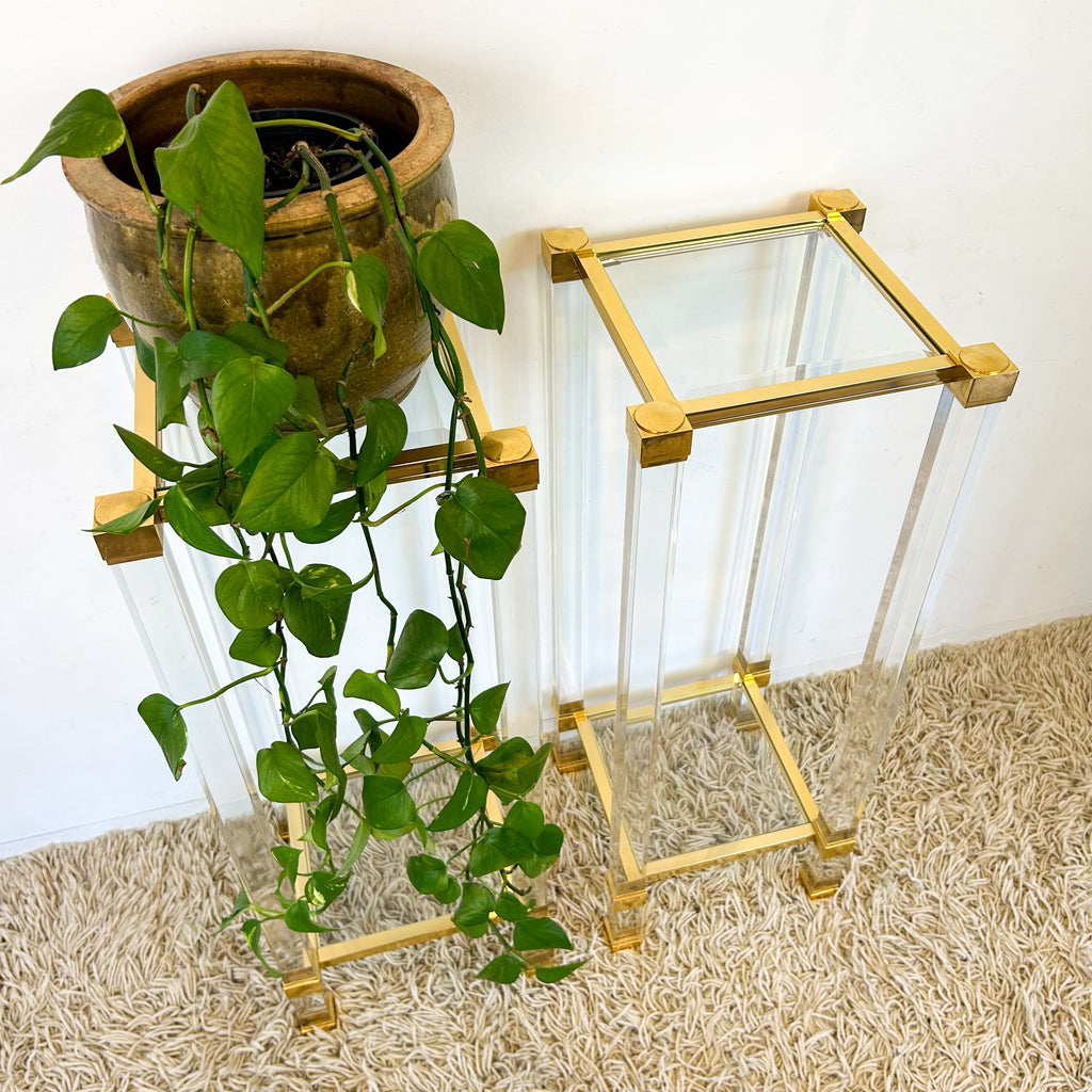 1970s GOLD ACRYLIC PEDESTALS - HEY JUDE WORKSHOP • Vintage furniture & objects Melbourne