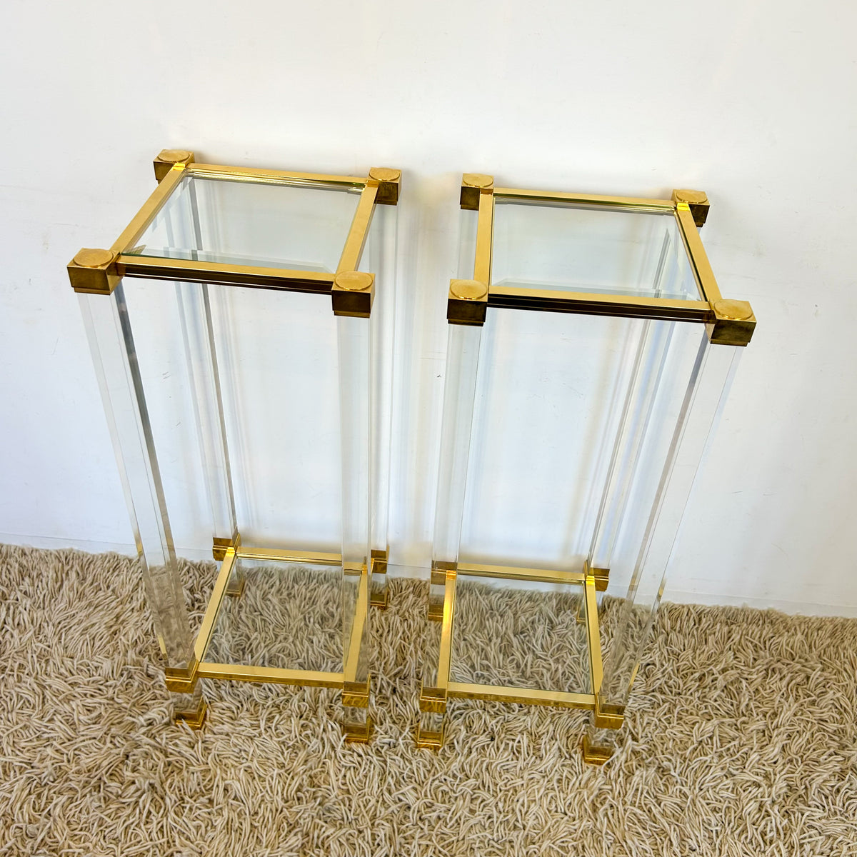 1970s GOLD ACRYLIC PEDESTALS - HEY JUDE WORKSHOP • Vintage furniture & objects Melbourne