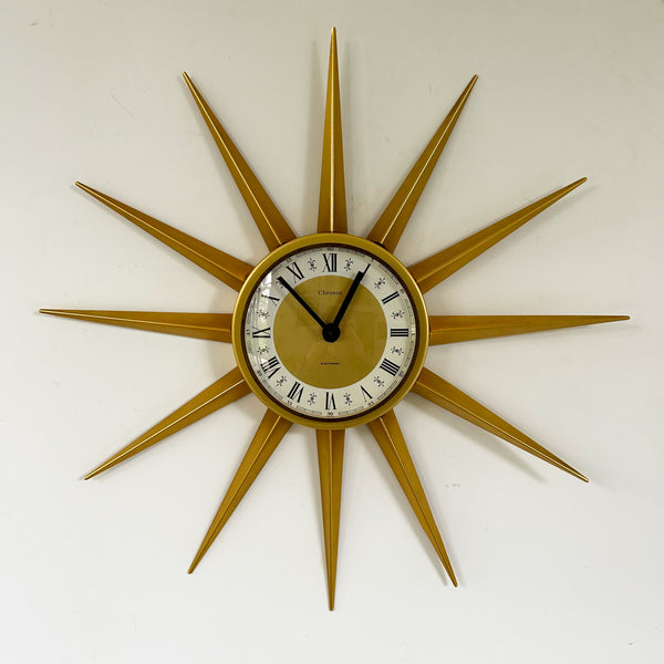 MID CENTURY STARBURST CLOCK