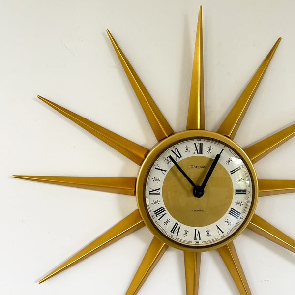 MID CENTURY STARBURST CLOCK